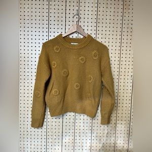 Madewell Flower Embroidered Pullover Sweater